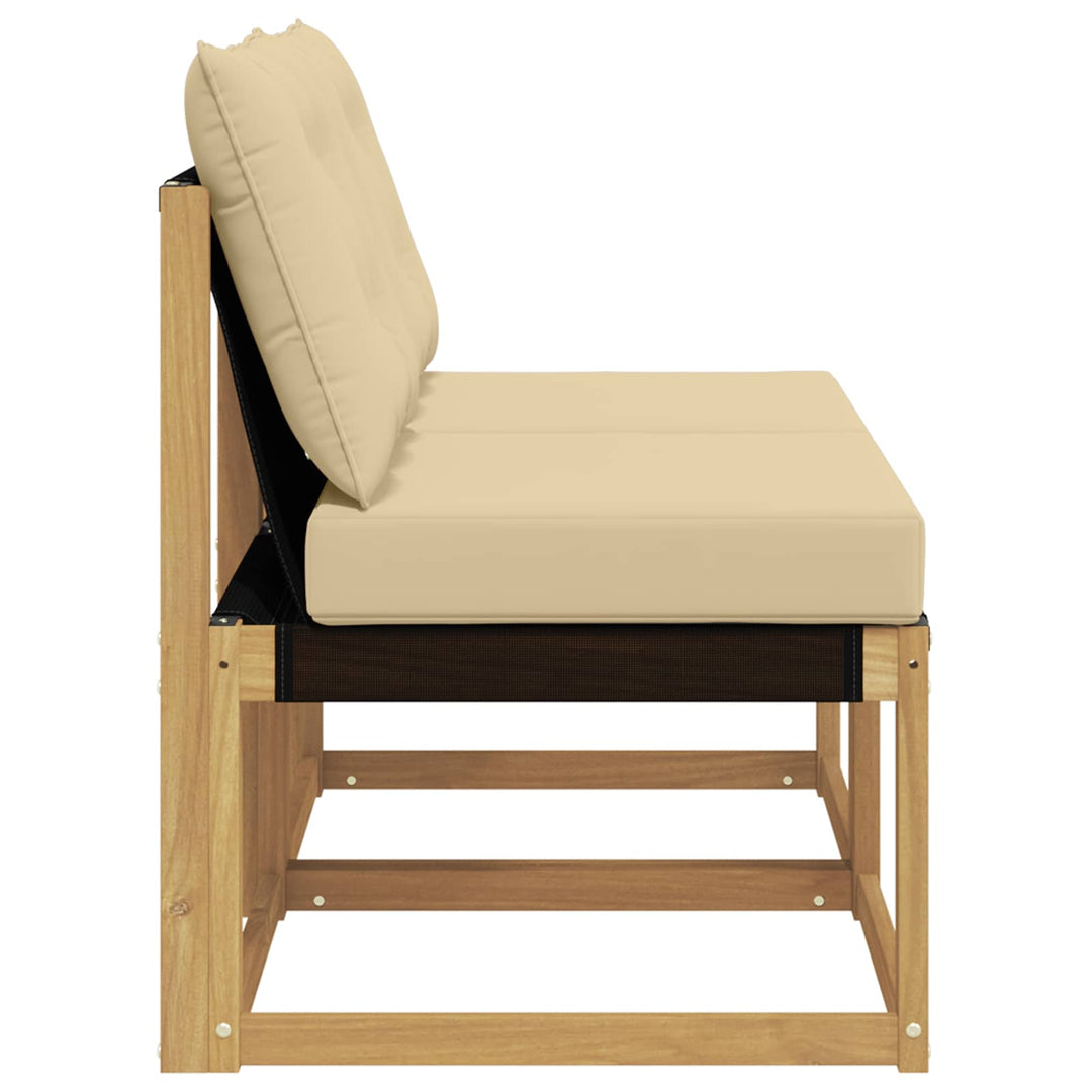 2 stk. Udendørs Mellem Sofa Massivt akacietræ og Textilene-stof