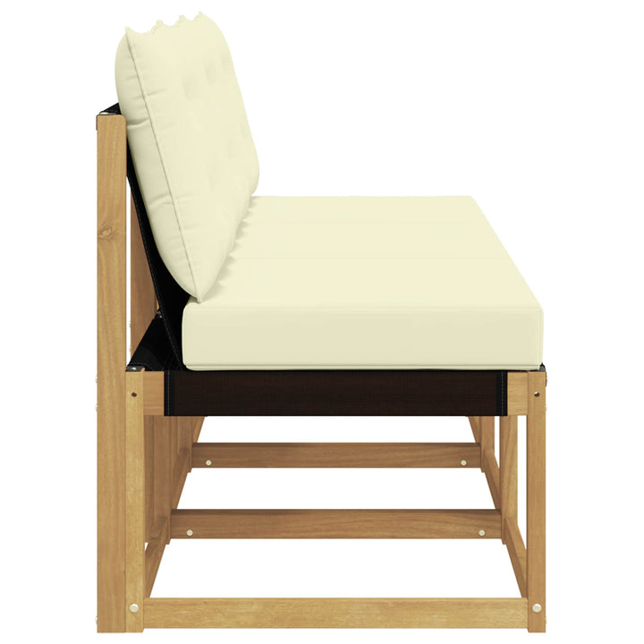 3 stk. Udendørs Mellem Sofa Massivt akacietræ og Textilene-stof