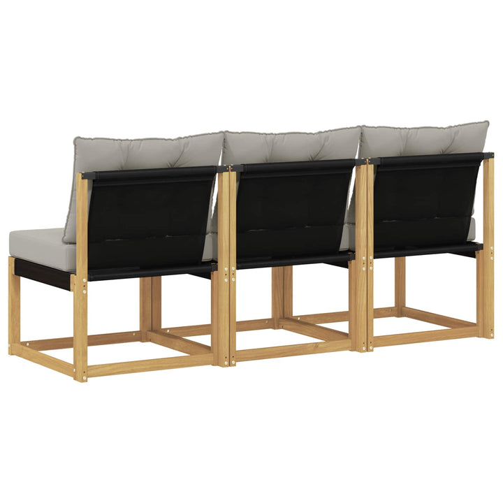 3 stk. Udendørs Mellem Sofa Massivt akacietræ og Textilene-stof