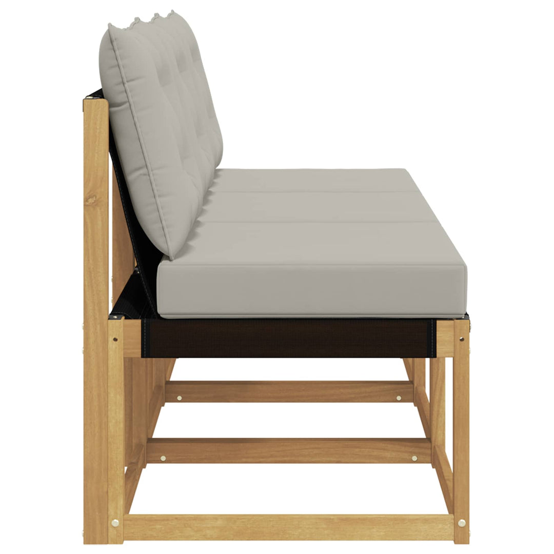 3 stk. Udendørs Mellem Sofa Massivt akacietræ og Textilene-stof