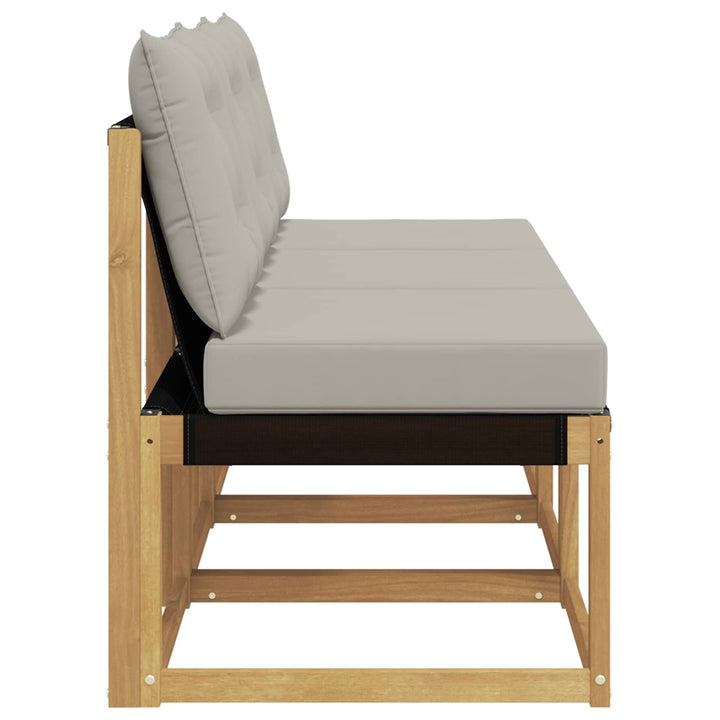 3 stk. Udendørs Mellem Sofa Massivt akacietræ og Textilene-stof