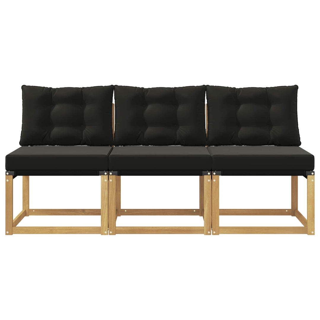 3 stk. Udendørs Mellem Sofa Massivt akacietræ og Textilene-stof