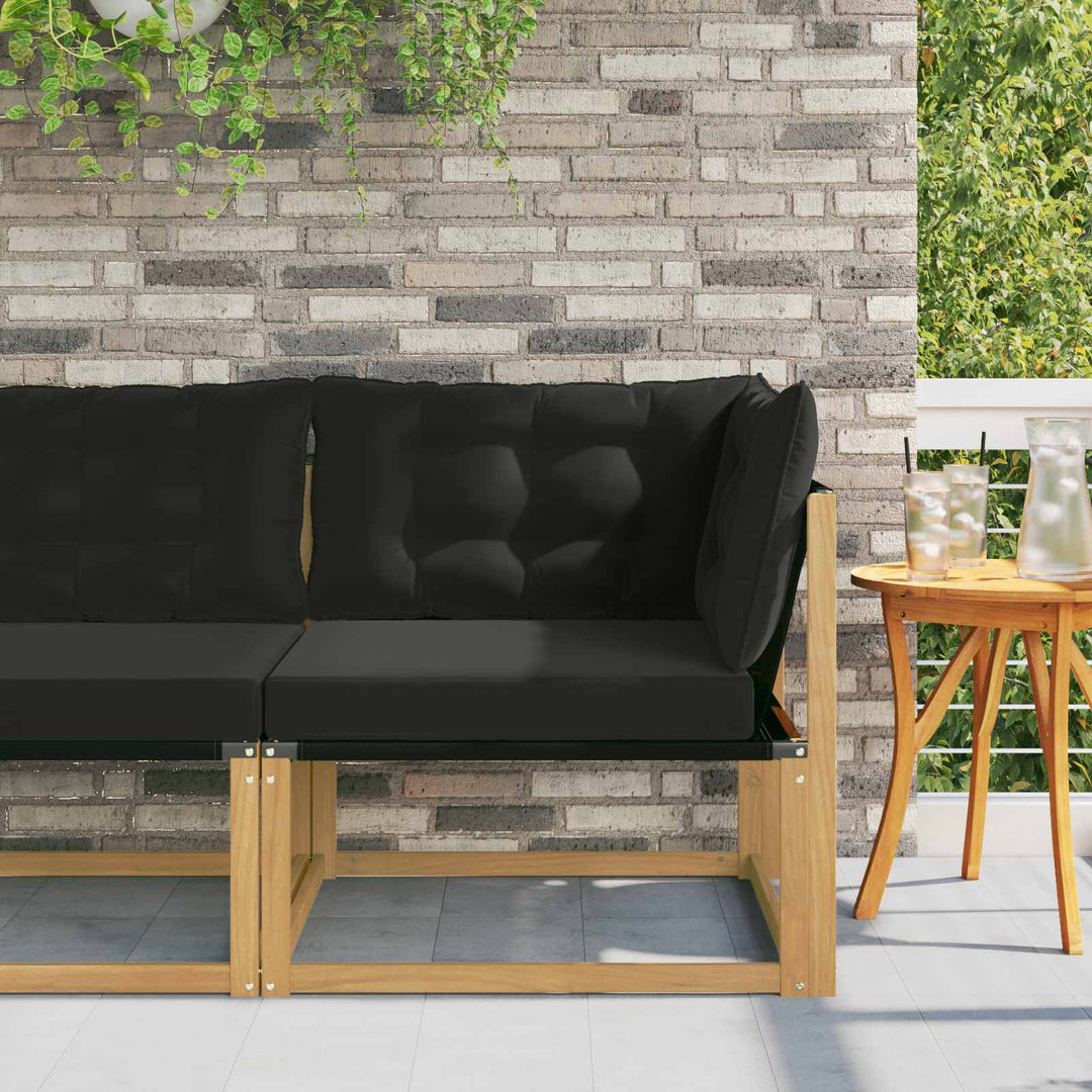 Udendørs Hjørnesofa Massivt Akacietræ Hvid