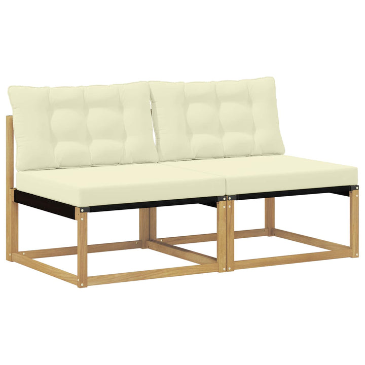 Udendørs Mellem Sofa Massivt Akacietræ Hvid