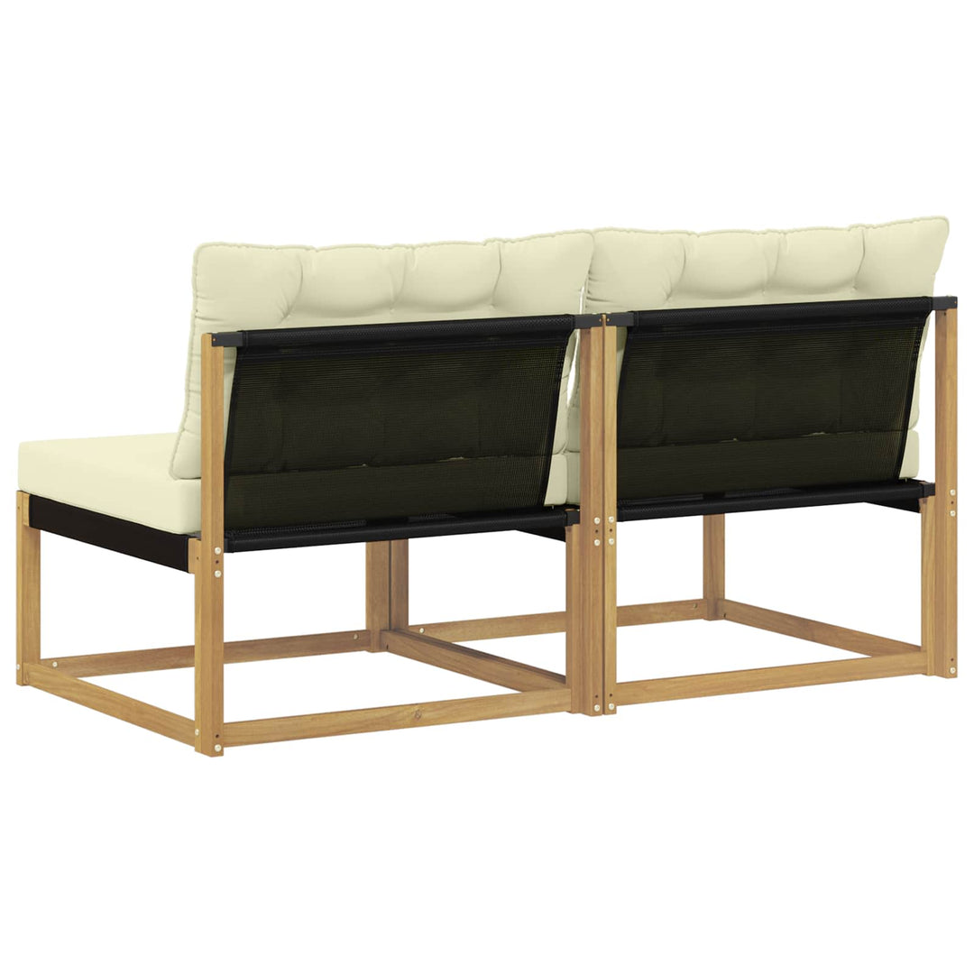 Udendørs Mellem Sofa Massivt Akacietræ Hvid