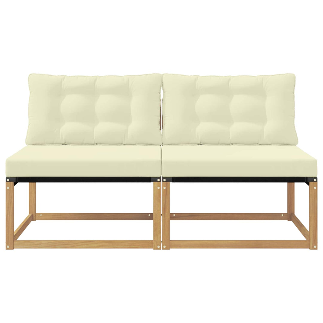 Udendørs Mellem Sofa Massivt Akacietræ Hvid