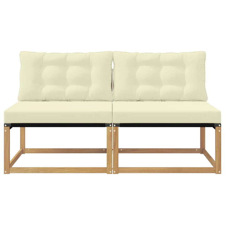 Udendørs Mellem Sofa Massivt Akacietræ Hvid
