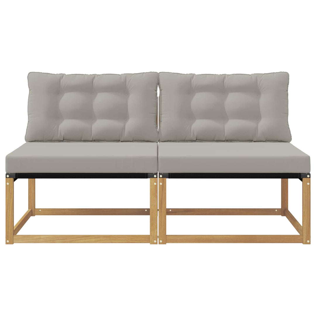 Udendørs Mellem Sofa Massivt Akacietræ Hvid