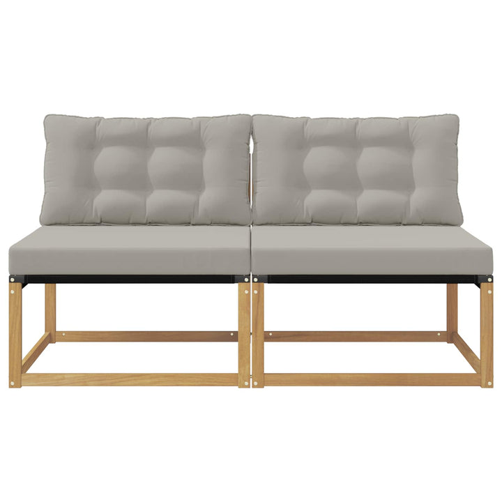 Udendørs Mellem Sofa Massivt Akacietræ Hvid