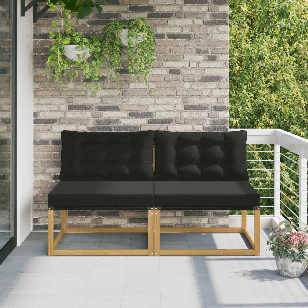 Udendørs Mellem Sofa Massivt Akacietræ Hvid