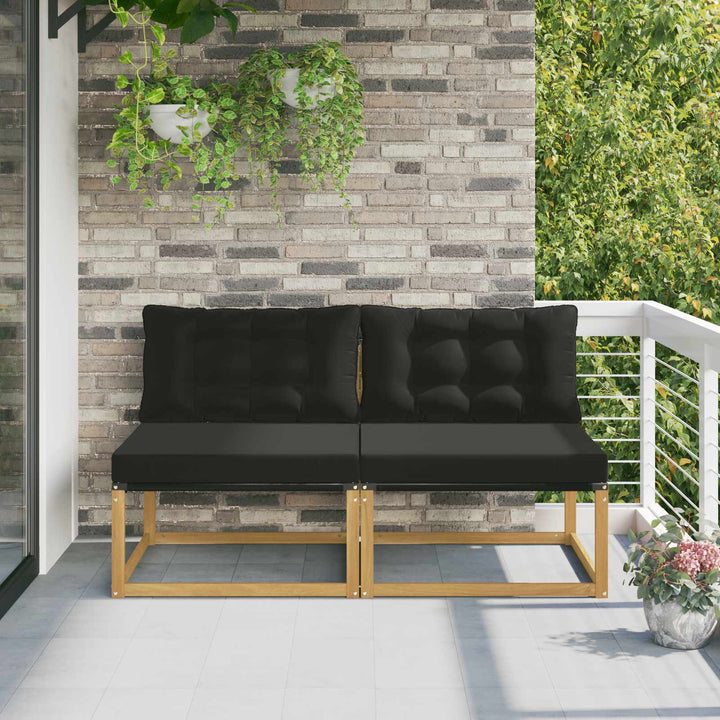 Udendørs Mellem Sofa Massivt Akacietræ Hvid
