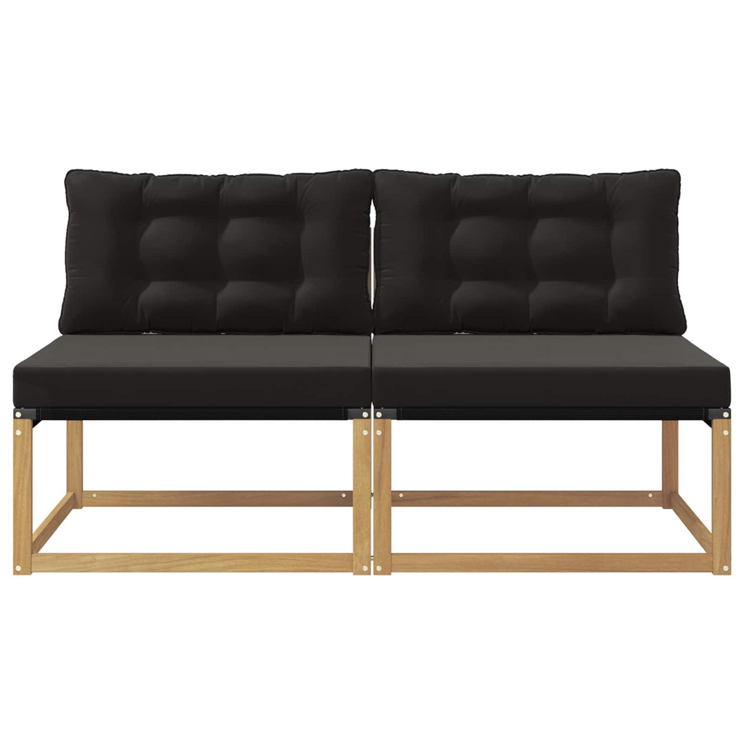 Udendørs Mellem Sofa Massivt Akacietræ Hvid