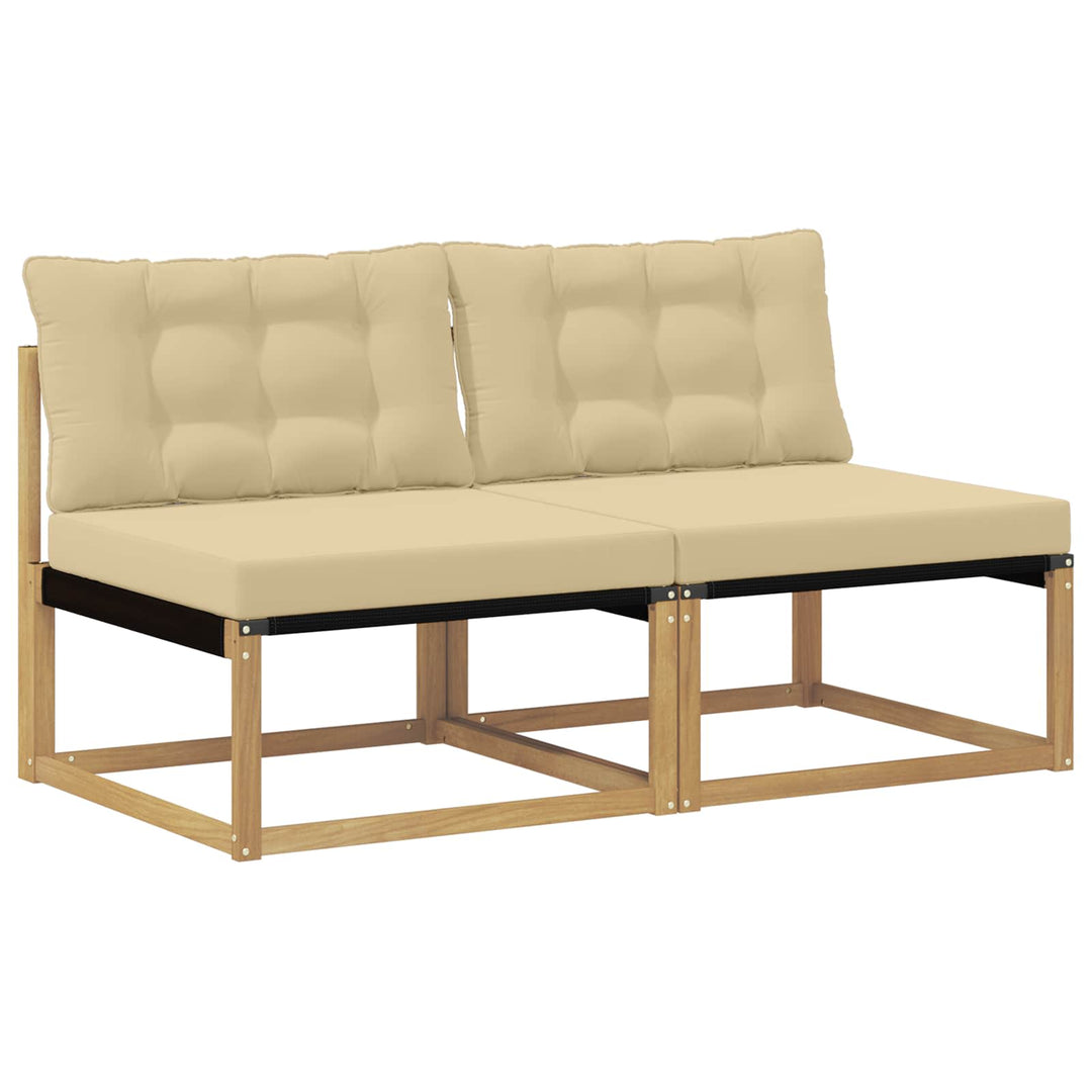 Udendørs Mellem Sofa Massivt Akacietræ Hvid