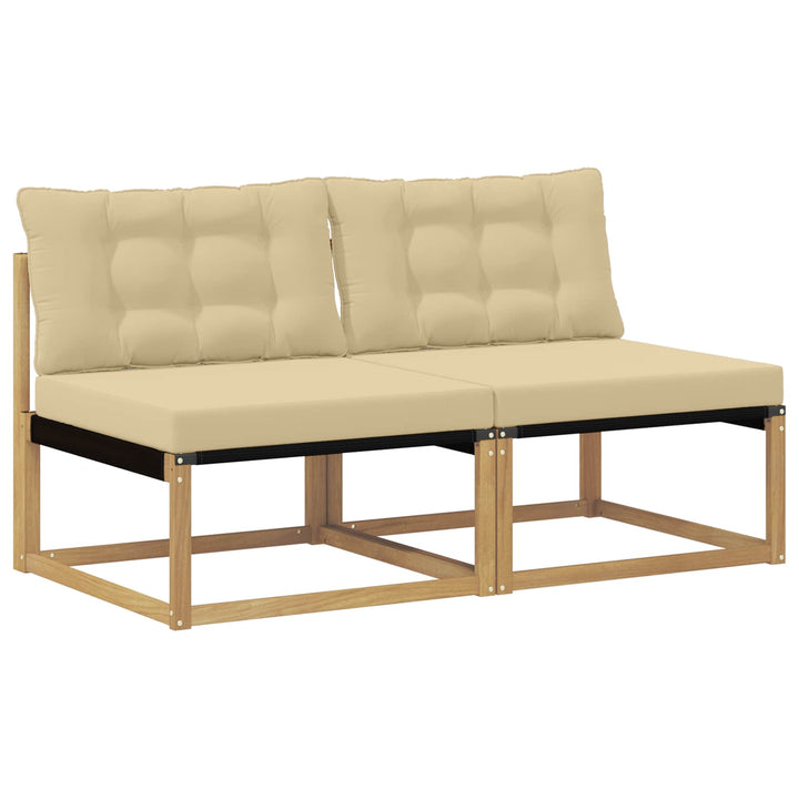 Udendørs Mellem Sofa Massivt Akacietræ Hvid
