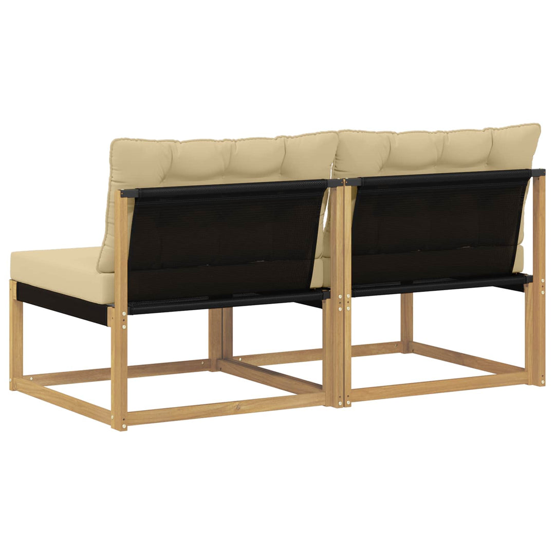 Udendørs Mellem Sofa Massivt Akacietræ Hvid