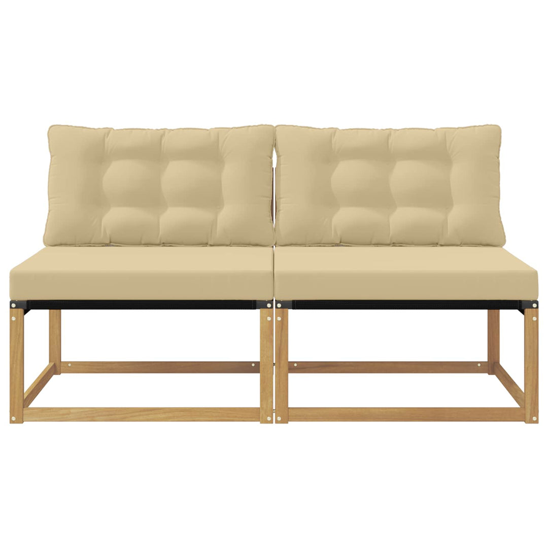Udendørs Mellem Sofa Massivt Akacietræ Hvid
