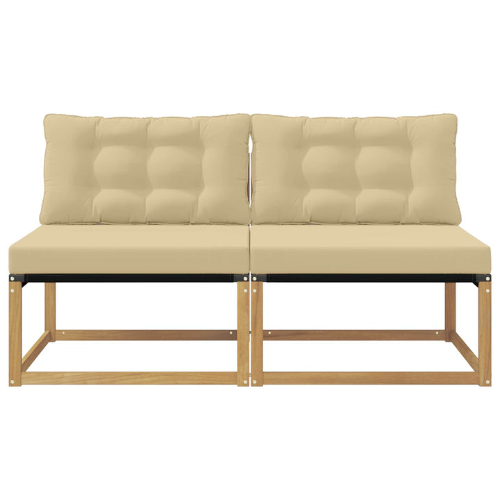 Udendørs Mellem Sofa Massivt Akacietræ Hvid