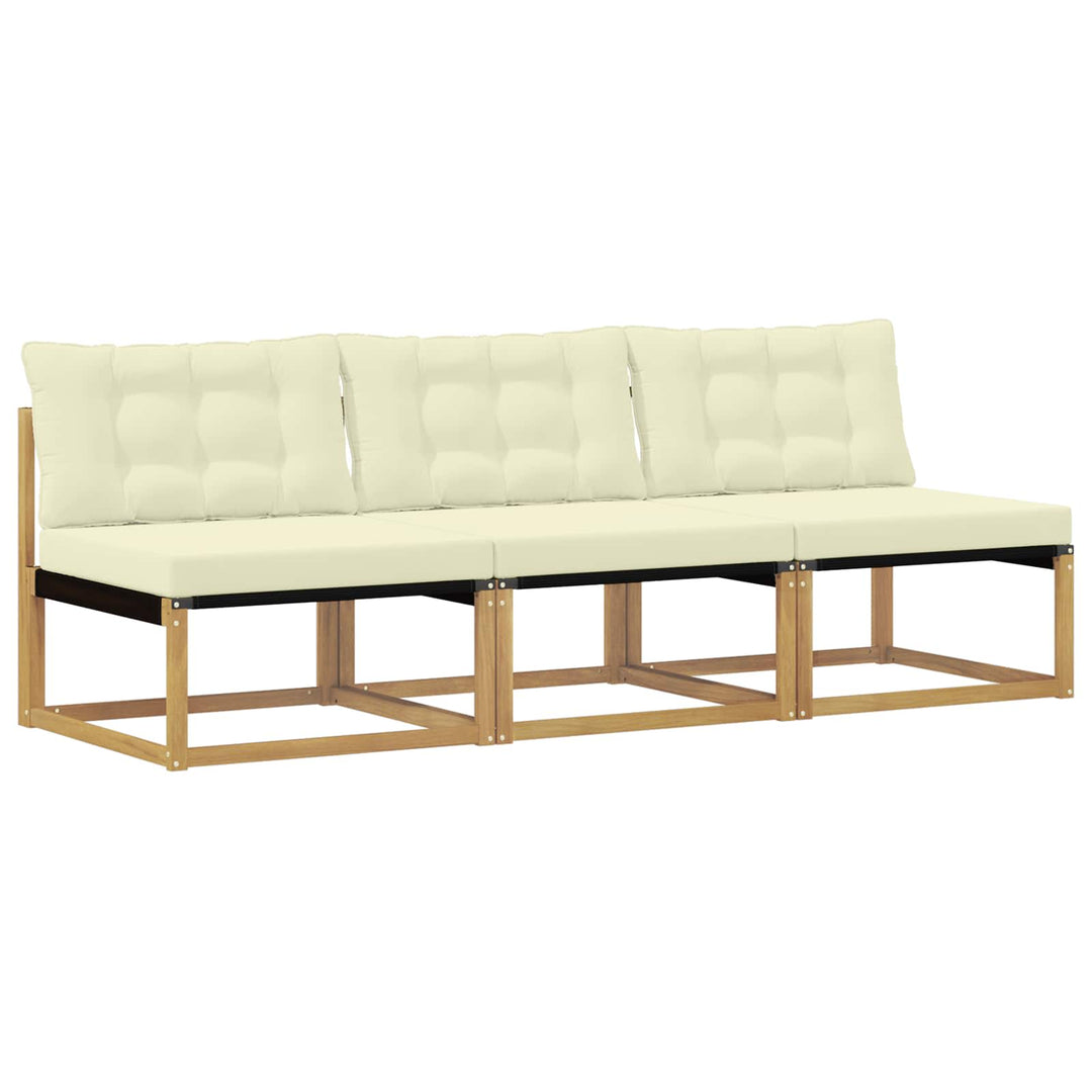 Udendørs Mellem Sofa Massivt Akacietræ Hvid