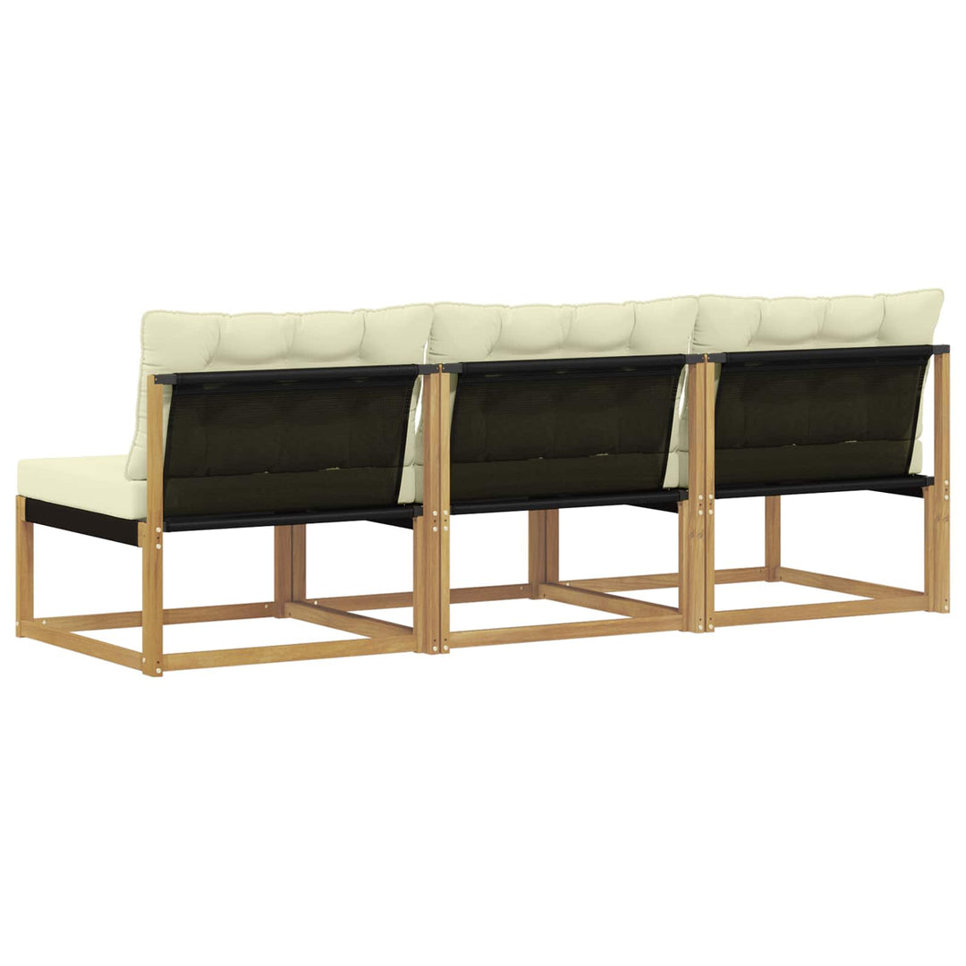 Udendørs Mellem Sofa Massivt Akacietræ Hvid