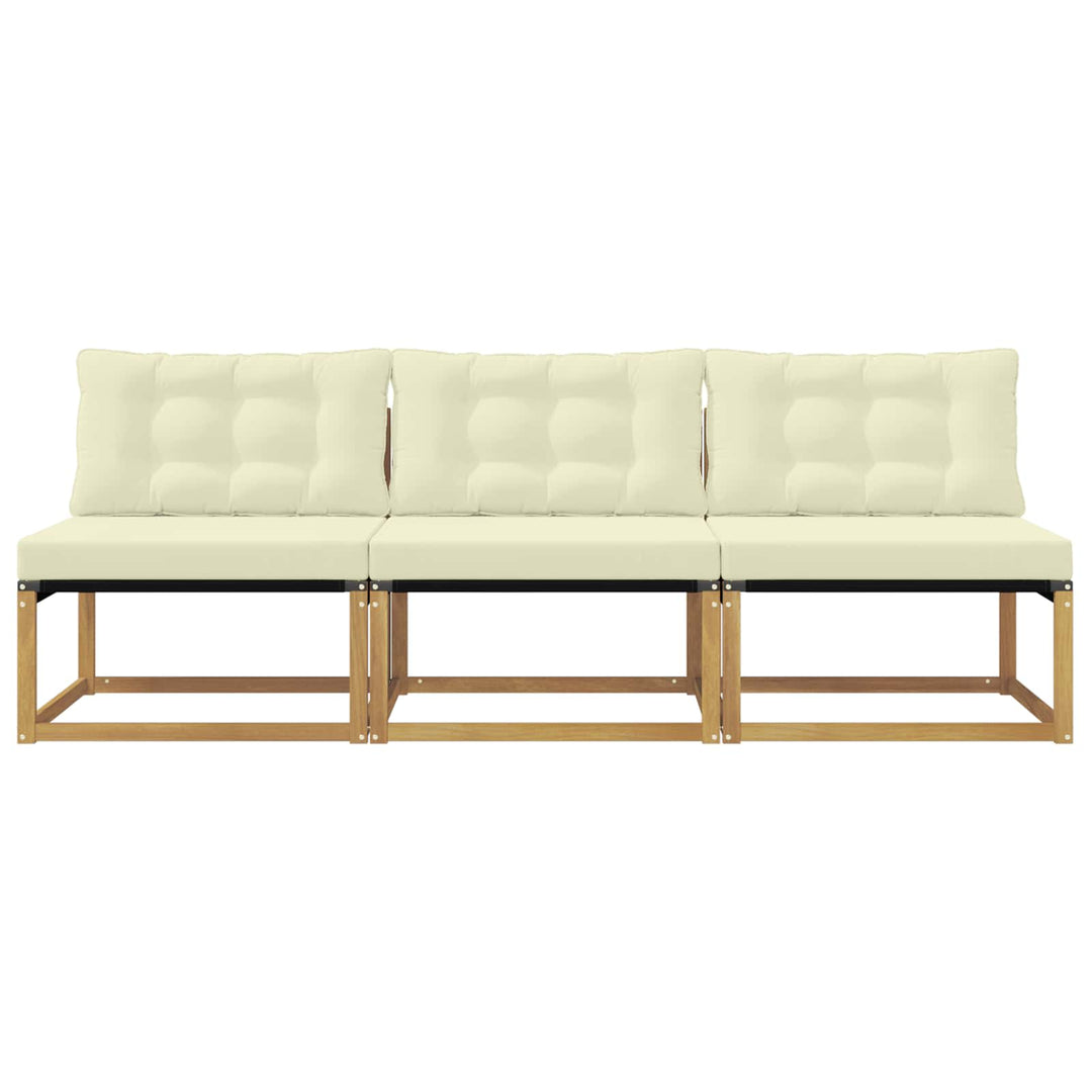 Udendørs Mellem Sofa Massivt Akacietræ Hvid