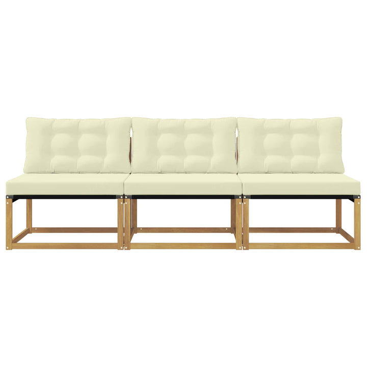 Udendørs Mellem Sofa Massivt Akacietræ Hvid