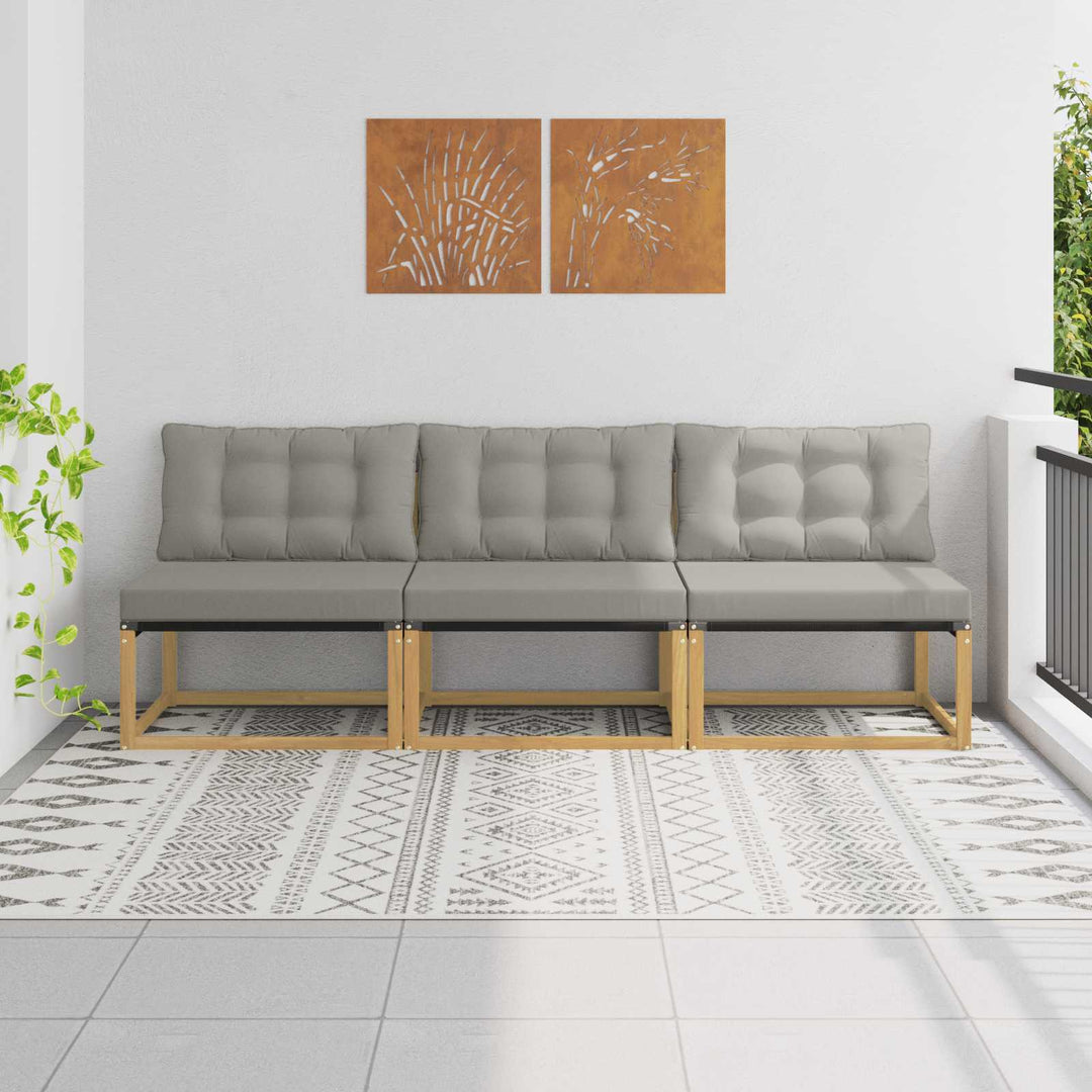 Udendørs Mellem Sofa Massivt Akacietræ Hvid