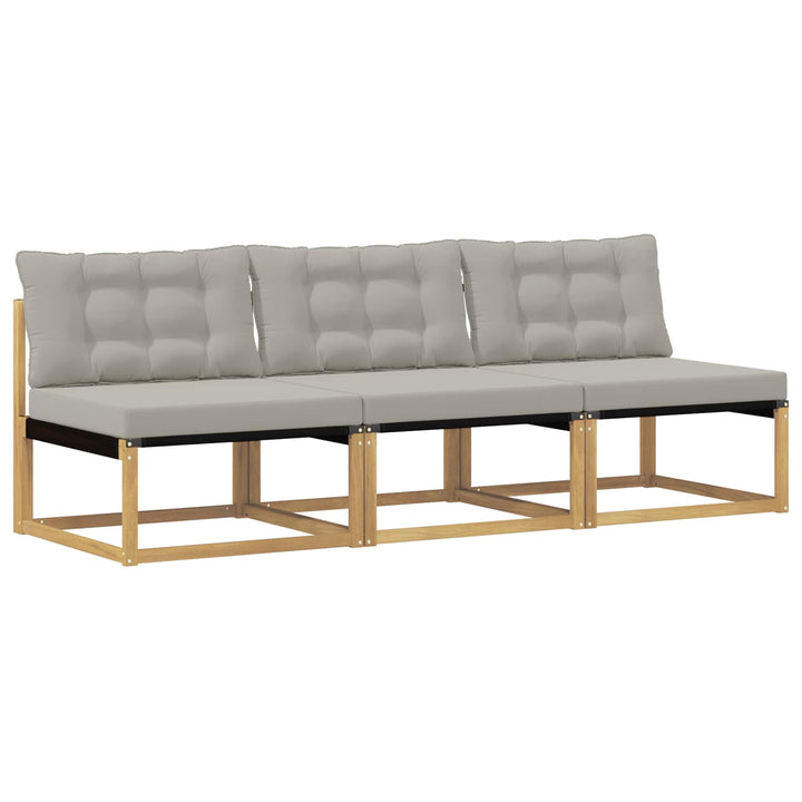 Udendørs Mellem Sofa Massivt Akacietræ Hvid
