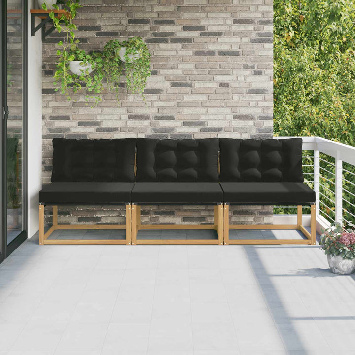 Udendørs Mellem Sofa Massivt Akacietræ Hvid