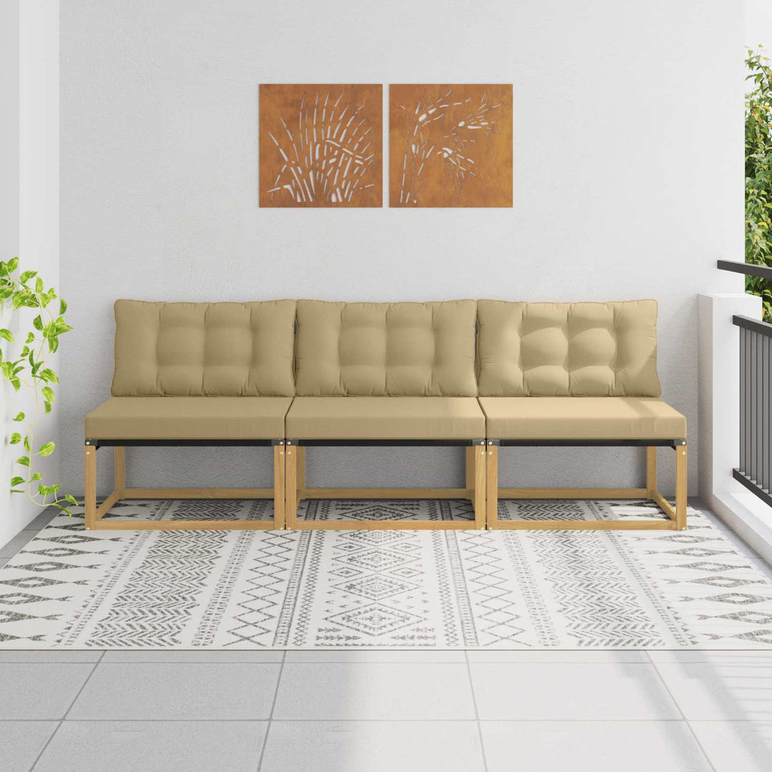Udendørs Mellem Sofa Massivt Akacietræ Hvid
