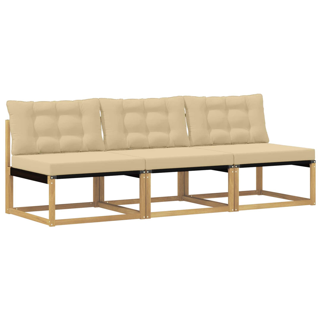 Udendørs Mellem Sofa Massivt Akacietræ Hvid
