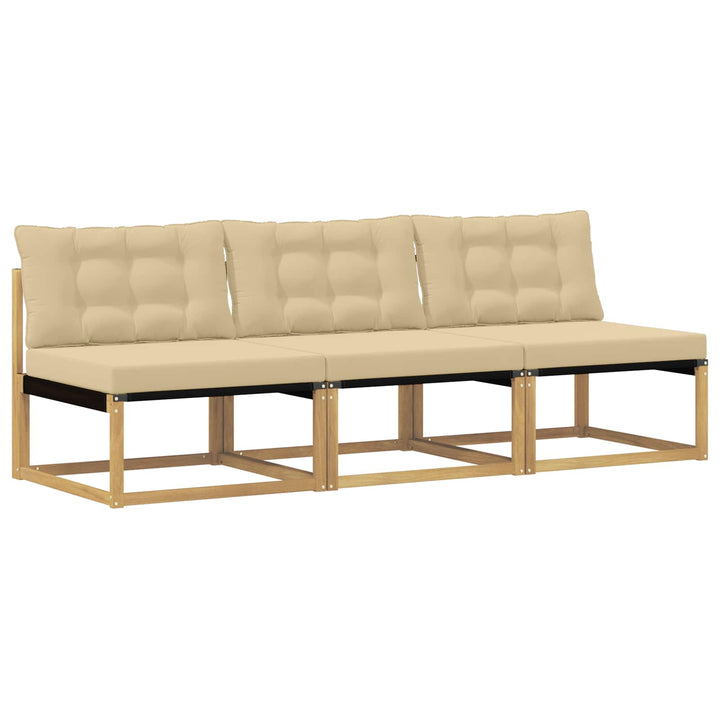 Udendørs Mellem Sofa Massivt Akacietræ Hvid