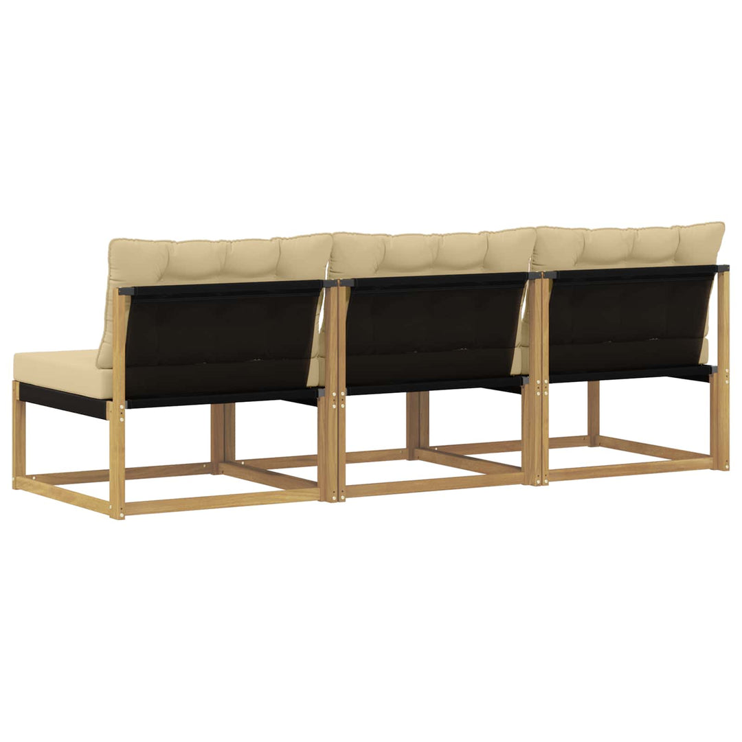Udendørs Mellem Sofa Massivt Akacietræ Hvid
