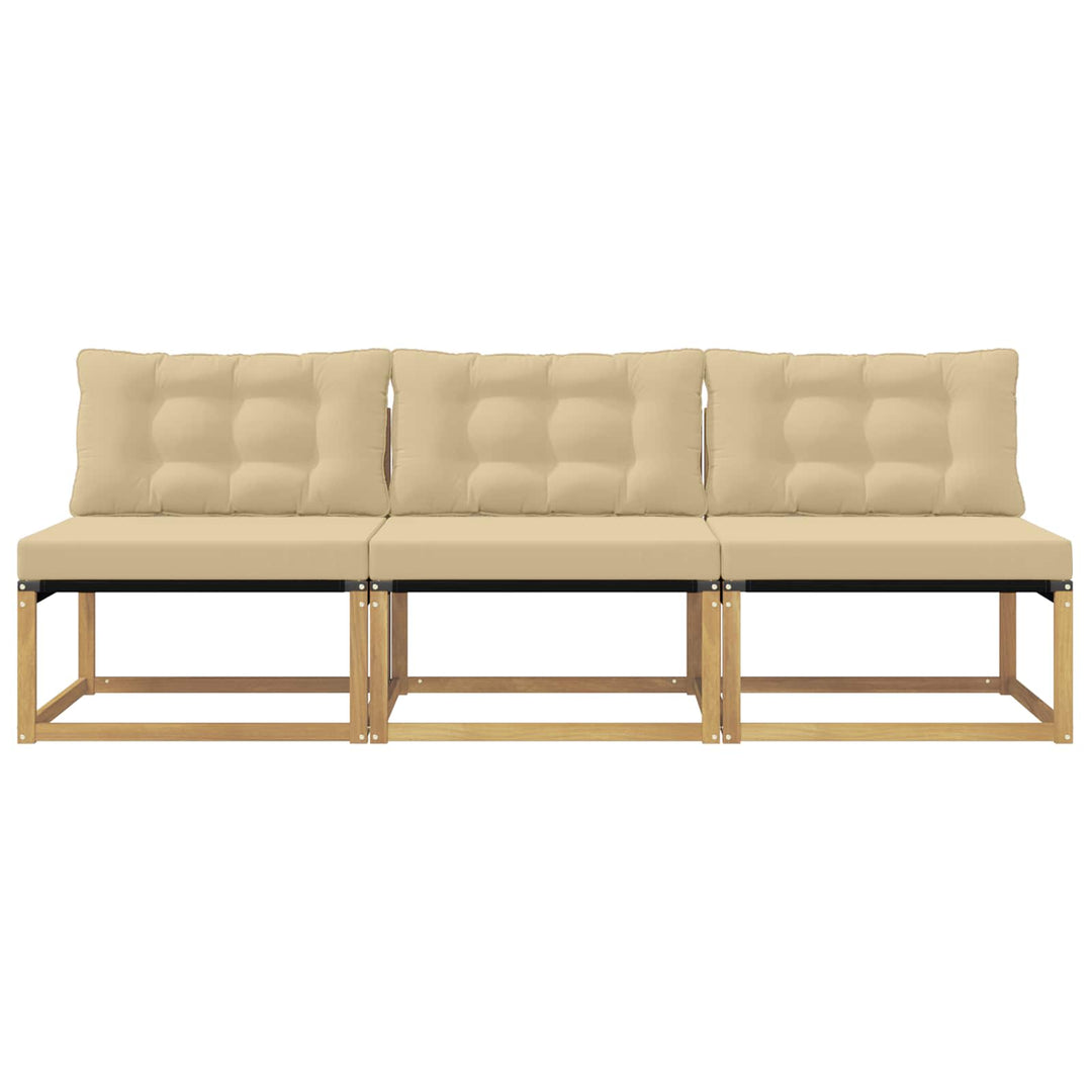 Udendørs Mellem Sofa Massivt Akacietræ Hvid