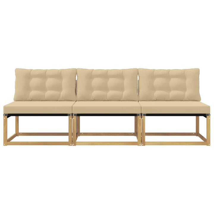 Udendørs Mellem Sofa Massivt Akacietræ Hvid