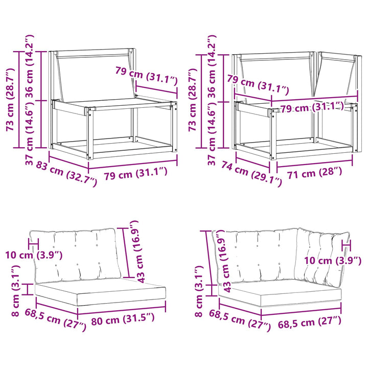 Sektionel sofa enheder med pude Hvid 162,5 x 83 x 73 cm