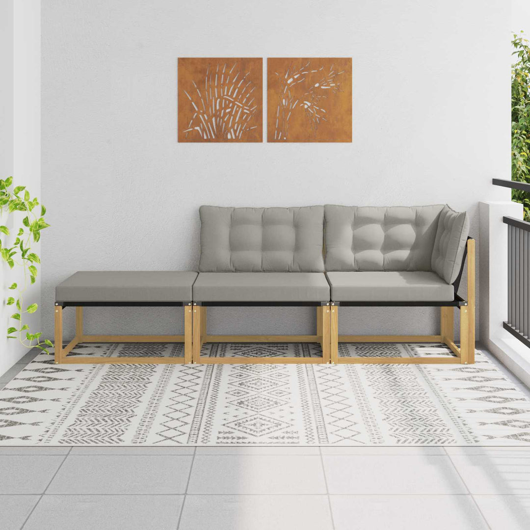 Udendørs sofagruppe med pude Hvid og lysegrå 241,5 x 83 x 73 cm