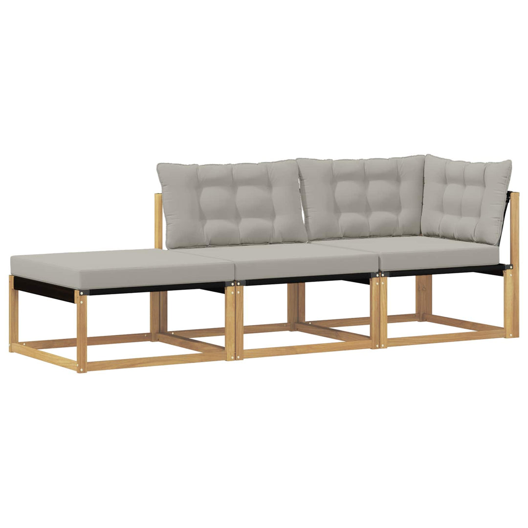 Udendørs sofagruppe med pude Hvid og lysegrå 241,5 x 83 x 73 cm
