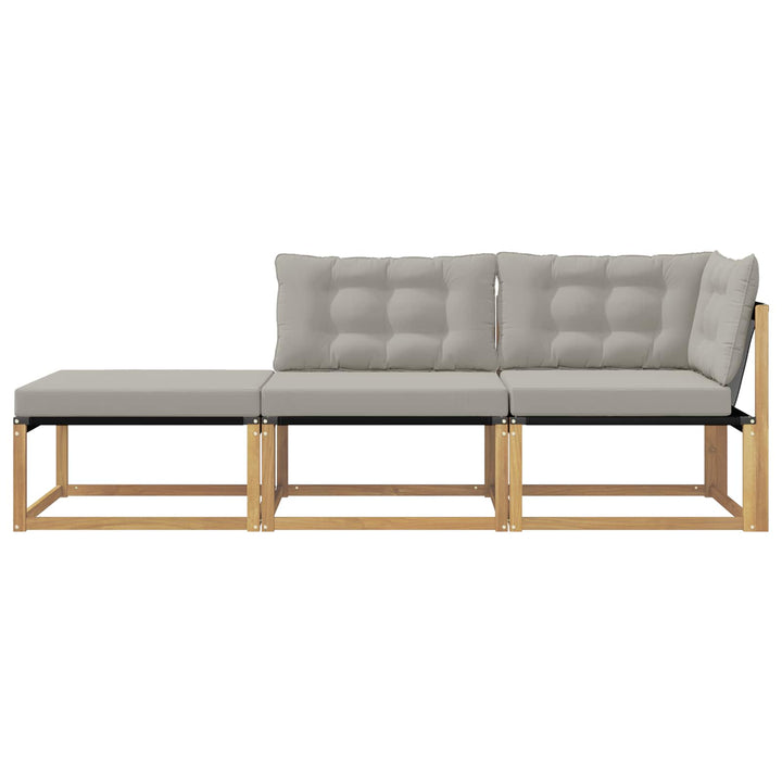 Udendørs sofagruppe med pude Hvid og lysegrå 241,5 x 83 x 73 cm