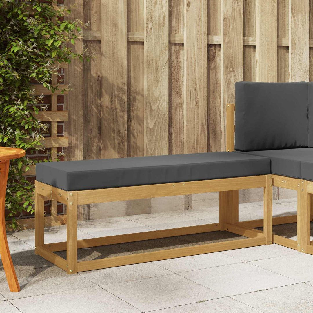 Udendørs Skammel Bænk Hvid 115 x 43 x 45 cm Massivt Akacietræ