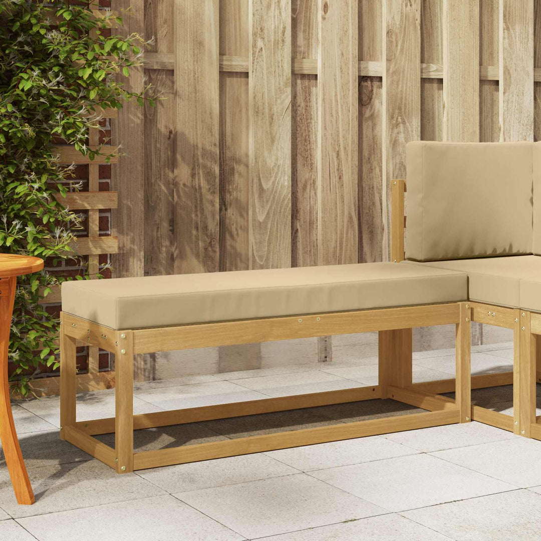 Udendørs Skammel Bænk Hvid 115 x 43 x 45 cm Massivt Akacietræ