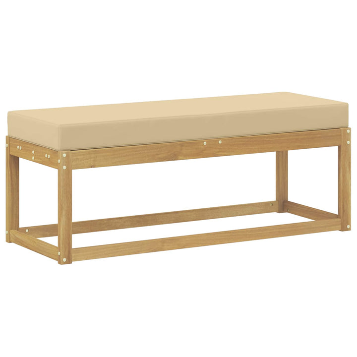 Udendørs Skammel Bænk Hvid 115 x 43 x 45 cm Massivt Akacietræ
