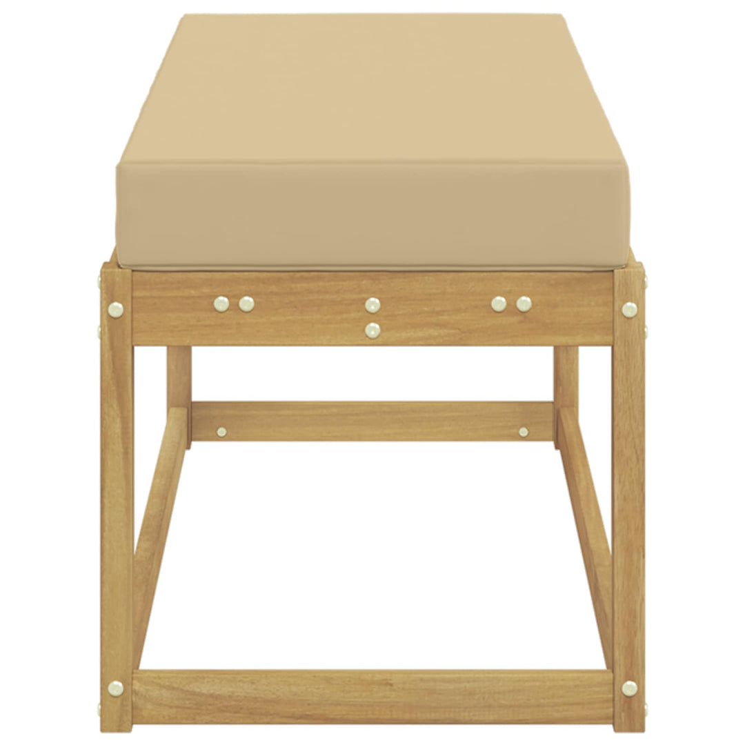 Udendørs Skammel Bænk Hvid 115 x 43 x 45 cm Massivt Akacietræ
