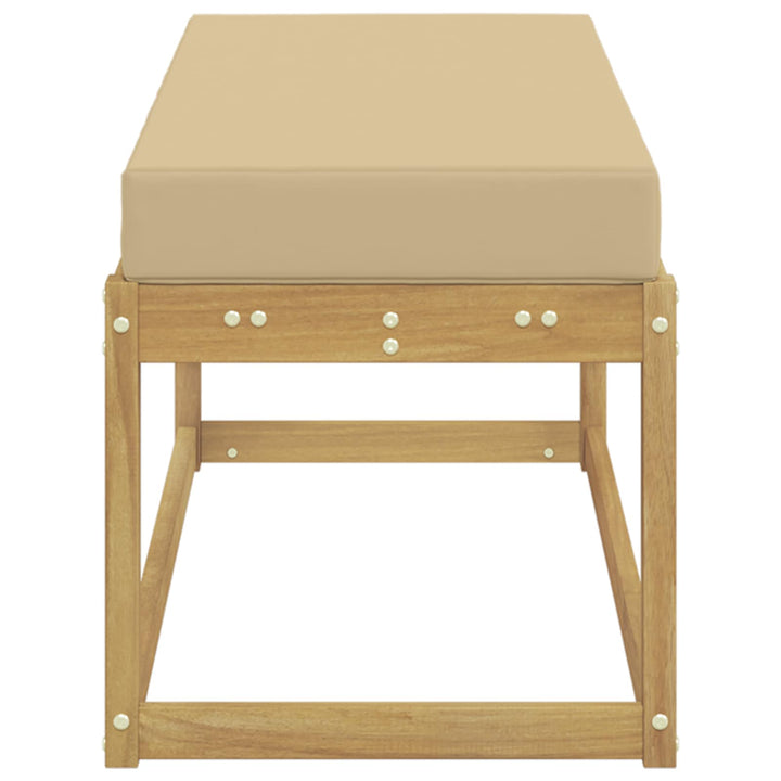 Udendørs Skammel Bænk Hvid 115 x 43 x 45 cm Massivt Akacietræ