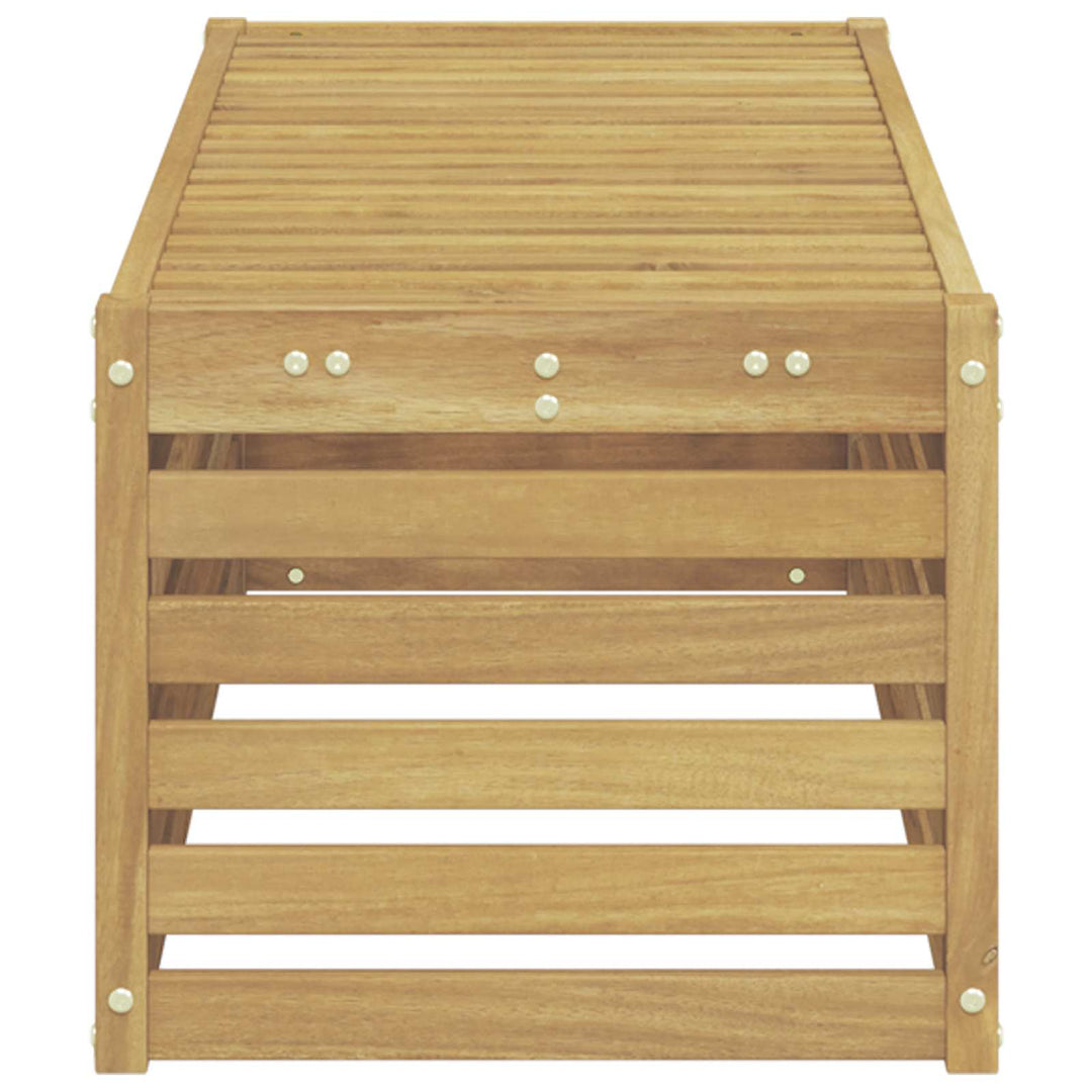 Udendørs Skammel Bænk Hvid 115 x 43 x 37 cm Massivt Akacietræ