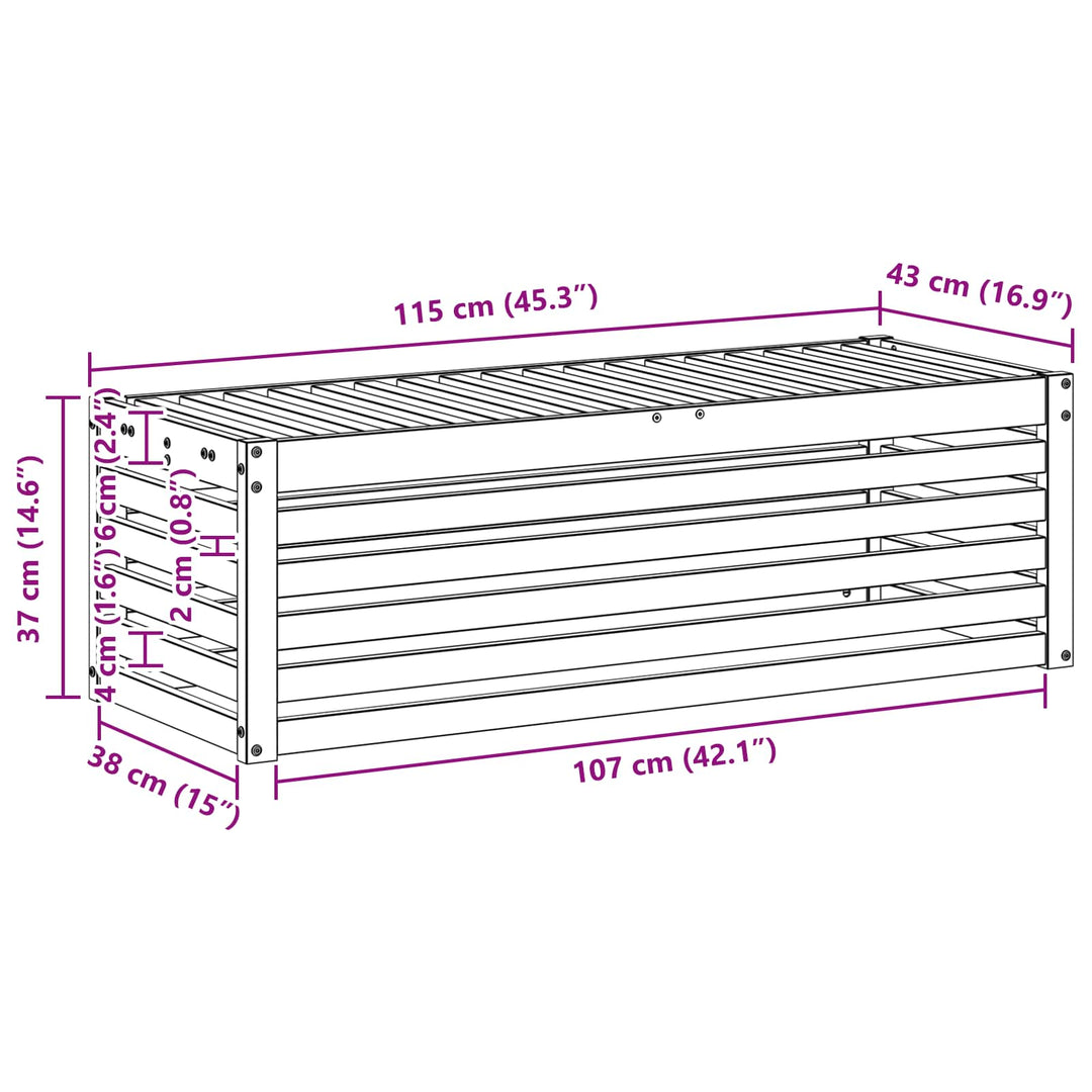 Udendørs Skammel Bænk Hvid 115 x 43 x 37 cm Massivt Akacietræ