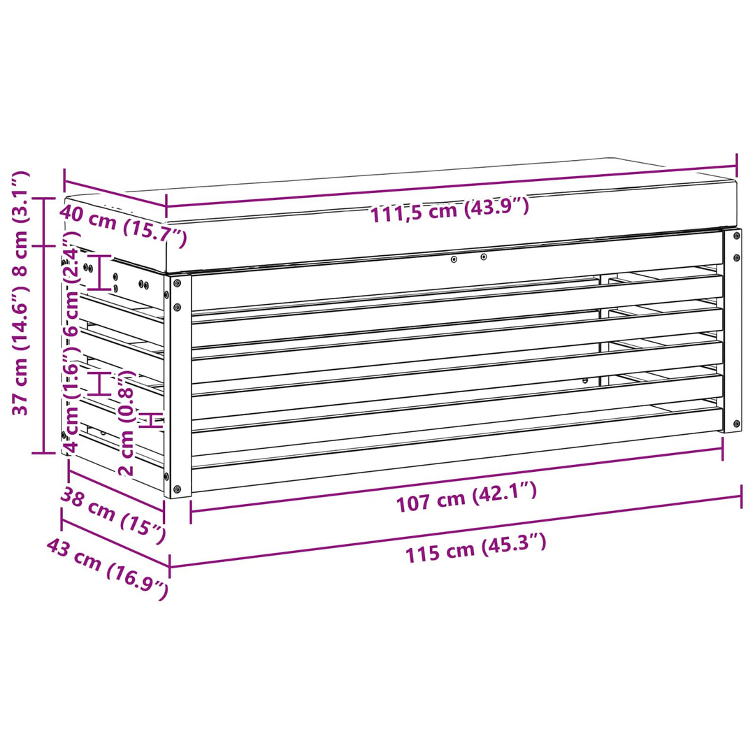Udendørs Skammel Bænk Massivt Akacietræ Hvid