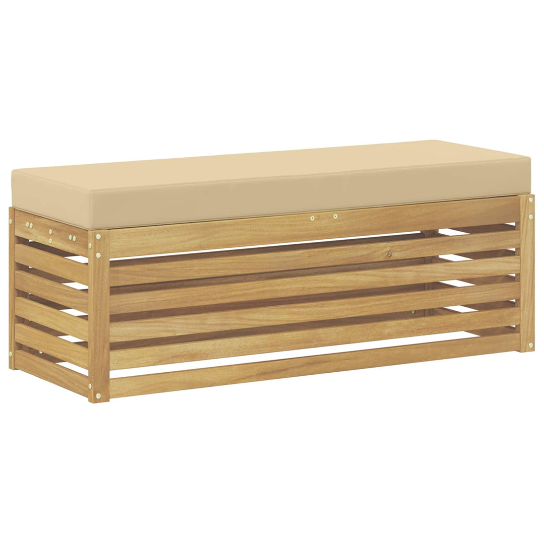 Udendørs Skammel Bænk Hvid 115 x 43 x 45 cm Massivt Akacietræ