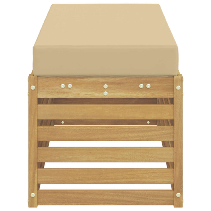 Udendørs Skammel Bænk Hvid 115 x 43 x 45 cm Massivt Akacietræ