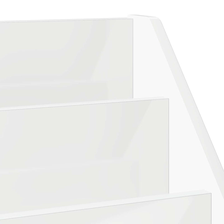 Børnebogreol Høj gloss hvid 72,5 x 29,5 x 69 cm Konstrueret træ