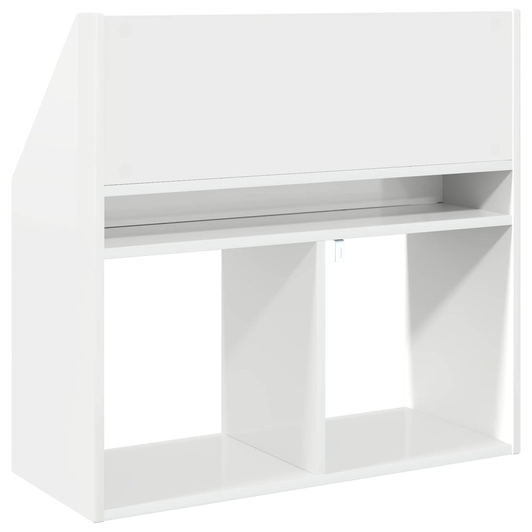 Børnebogreol Høj gloss hvid 72,5 x 29,5 x 69 cm Konstrueret træ
